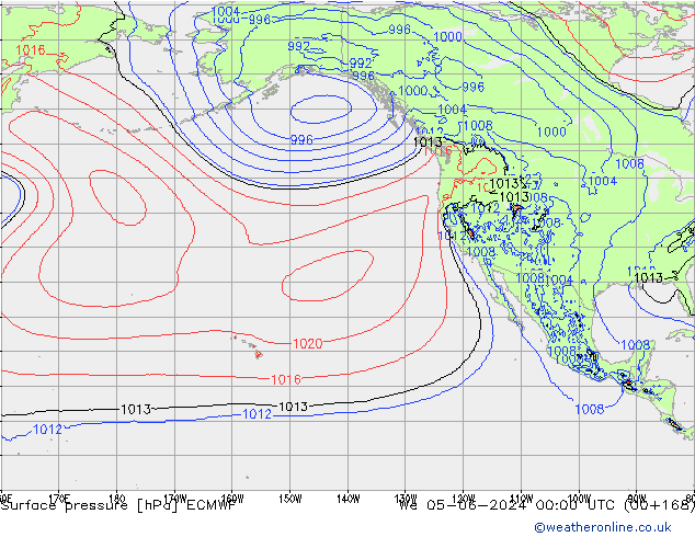 Atmosférický tlak ECMWF St 05.06.2024 00 UTC