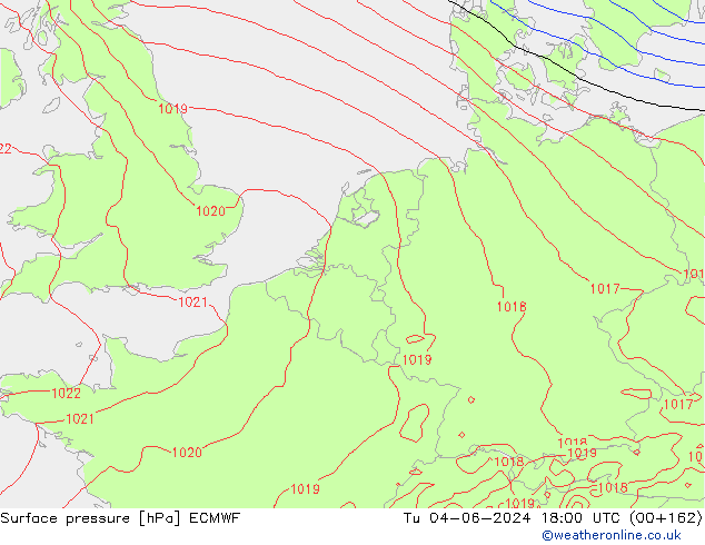 ciśnienie ECMWF wto. 04.06.2024 18 UTC