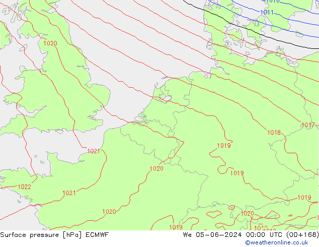 pressão do solo ECMWF Qua 05.06.2024 00 UTC