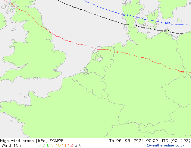 High wind areas ECMWF  06.06.2024 00 UTC