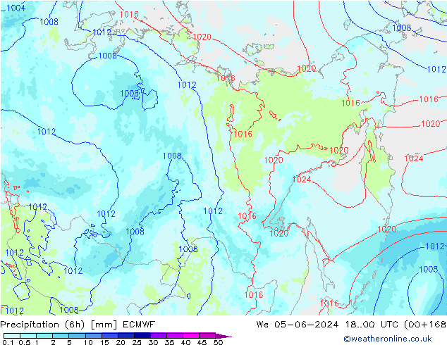 Yağış (6h) ECMWF Çar 05.06.2024 00 UTC