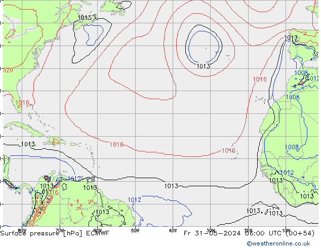 Yer basıncı ECMWF Cu 31.05.2024 06 UTC