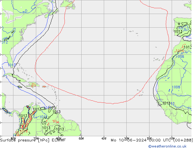 Yer basıncı ECMWF Pzt 10.06.2024 00 UTC
