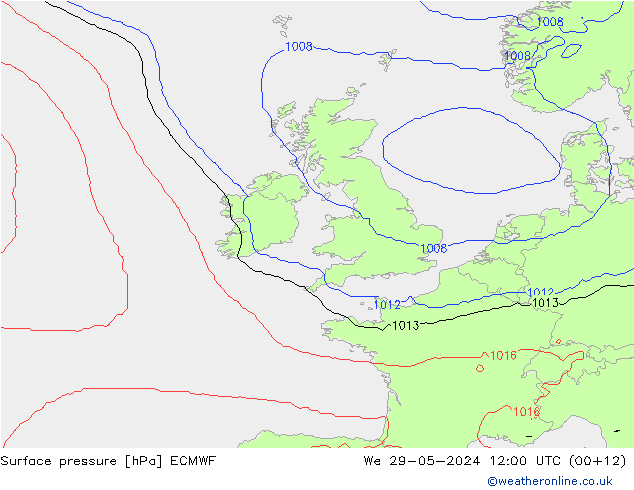 pression de l'air ECMWF mer 29.05.2024 12 UTC