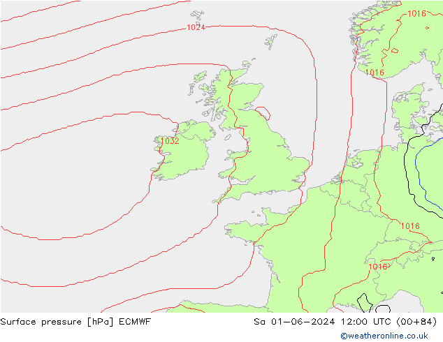 Bodendruck ECMWF Sa 01.06.2024 12 UTC