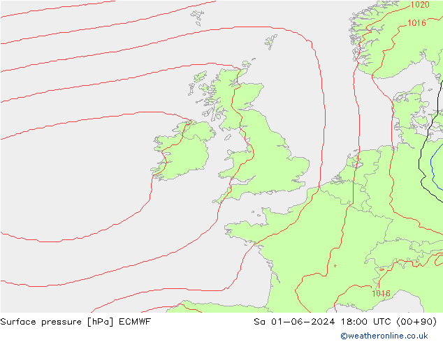 Luchtdruk (Grond) ECMWF za 01.06.2024 18 UTC