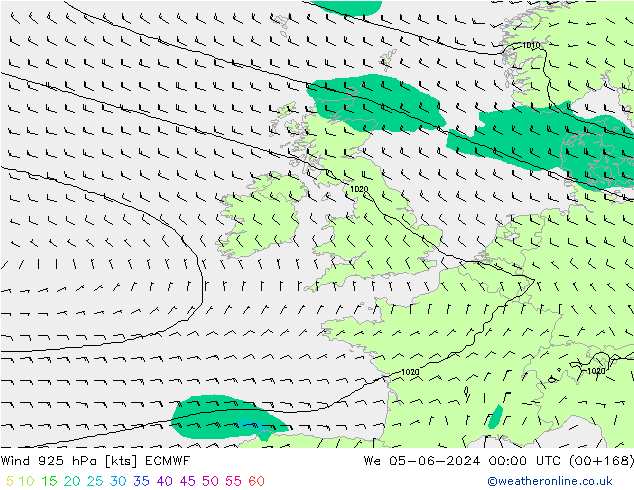 Wind 925 hPa ECMWF We 05.06.2024 00 UTC