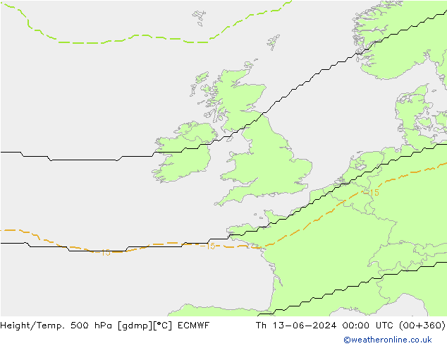 Geop./Temp. 500 hPa ECMWF jue 13.06.2024 00 UTC