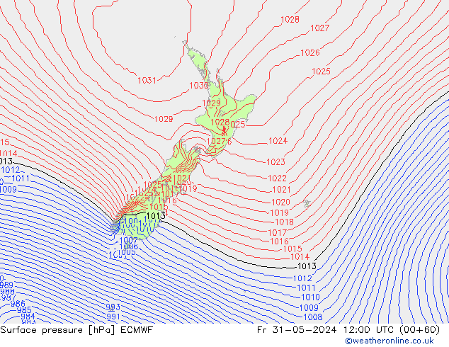 Yer basıncı ECMWF Cu 31.05.2024 12 UTC