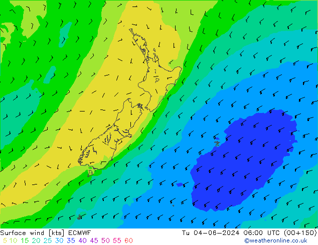 Rüzgar 10 m ECMWF Sa 04.06.2024 06 UTC