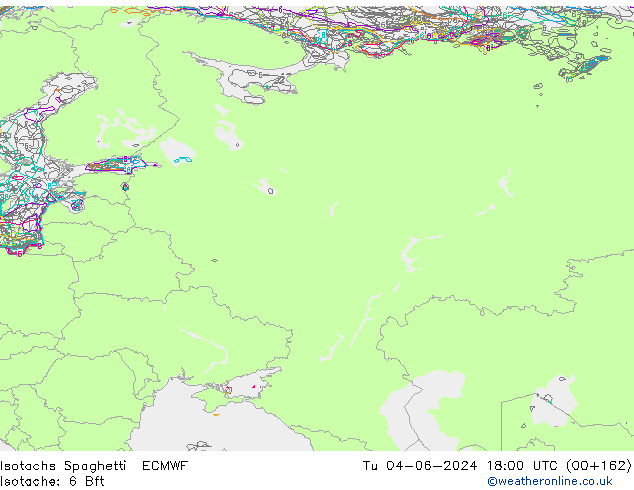 Isotachs Spaghetti ECMWF Tu 04.06.2024 18 UTC