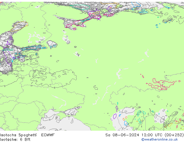 Isotachs Spaghetti ECMWF Sáb 08.06.2024 12 UTC