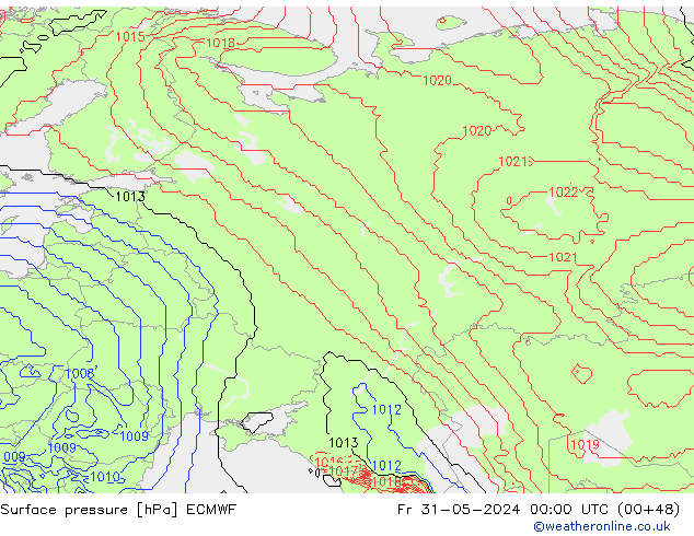 Yer basıncı ECMWF Cu 31.05.2024 00 UTC