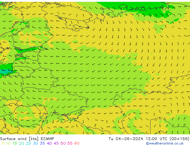 Viento 10 m ECMWF mar 04.06.2024 12 UTC