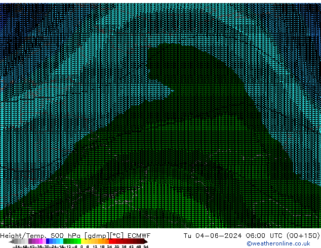 Height/Temp. 500 hPa ECMWF Tu 04.06.2024 06 UTC