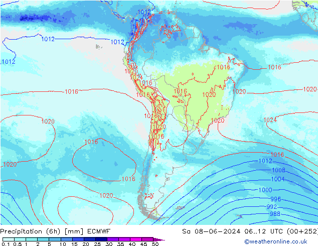 Yağış (6h) ECMWF Cts 08.06.2024 12 UTC