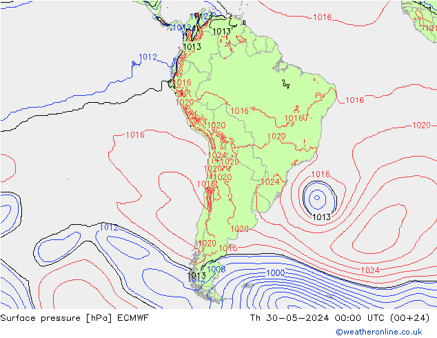 Yer basıncı ECMWF Per 30.05.2024 00 UTC