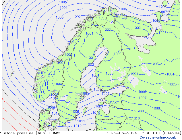 Yer basıncı ECMWF Per 06.06.2024 12 UTC