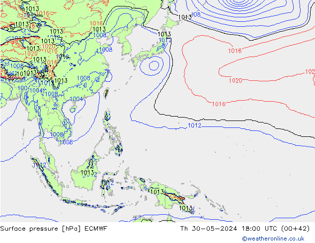 Yer basıncı ECMWF Per 30.05.2024 18 UTC