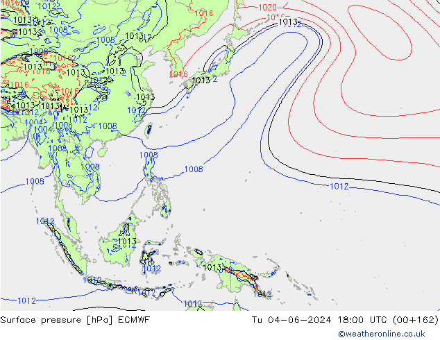 Luchtdruk (Grond) ECMWF di 04.06.2024 18 UTC