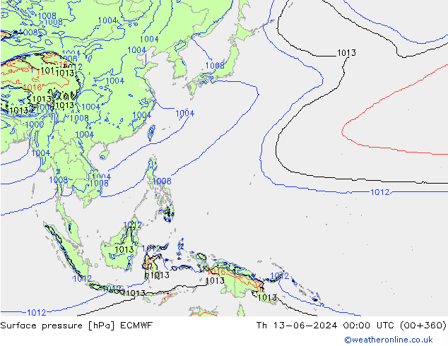 ciśnienie ECMWF czw. 13.06.2024 00 UTC