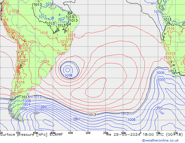 приземное давление ECMWF ср 29.05.2024 18 UTC