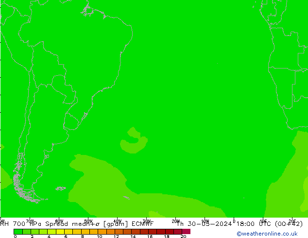 RH 700 hPa Spread ECMWF Th 30.05.2024 18 UTC