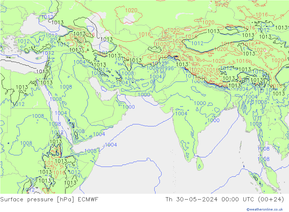 pression de l'air ECMWF jeu 30.05.2024 00 UTC