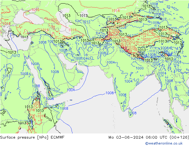 ciśnienie ECMWF pon. 03.06.2024 06 UTC