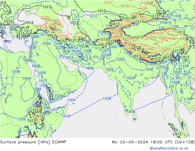 Luchtdruk (Grond) ECMWF ma 03.06.2024 18 UTC