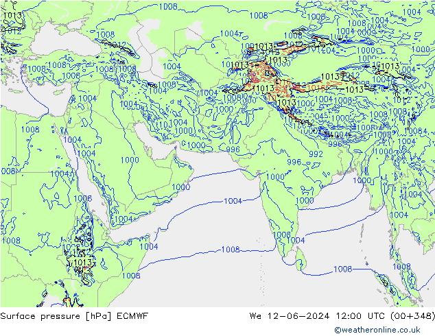 приземное давление ECMWF ср 12.06.2024 12 UTC