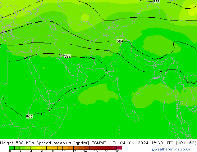 Height 500 hPa Spread ECMWF  04.06.2024 18 UTC