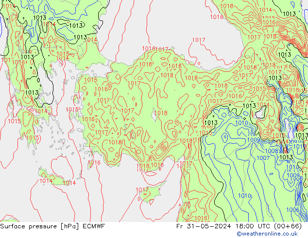 ciśnienie ECMWF pt. 31.05.2024 18 UTC