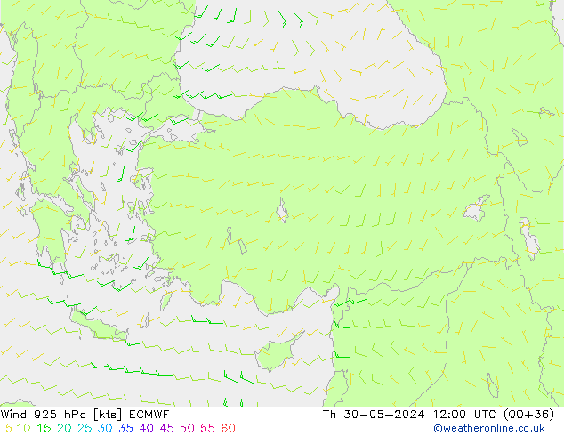 Wind 925 hPa ECMWF Do 30.05.2024 12 UTC