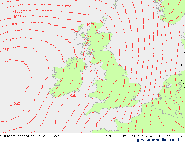 Luchtdruk (Grond) ECMWF za 01.06.2024 00 UTC