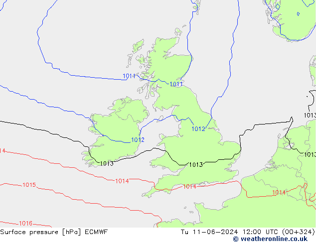 Luchtdruk (Grond) ECMWF di 11.06.2024 12 UTC