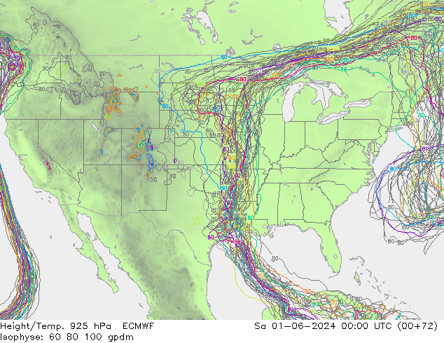 Height/Temp. 925 hPa ECMWF sab 01.06.2024 00 UTC