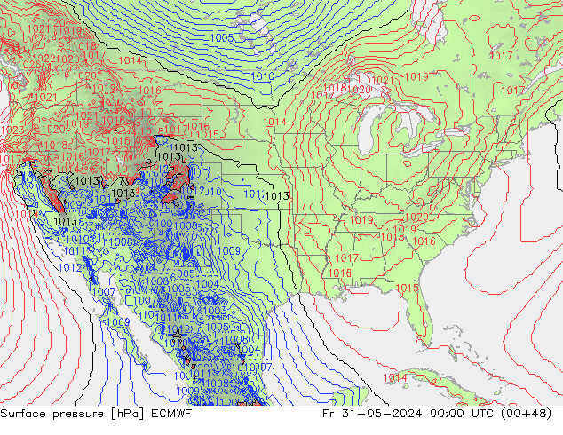 приземное давление ECMWF пт 31.05.2024 00 UTC