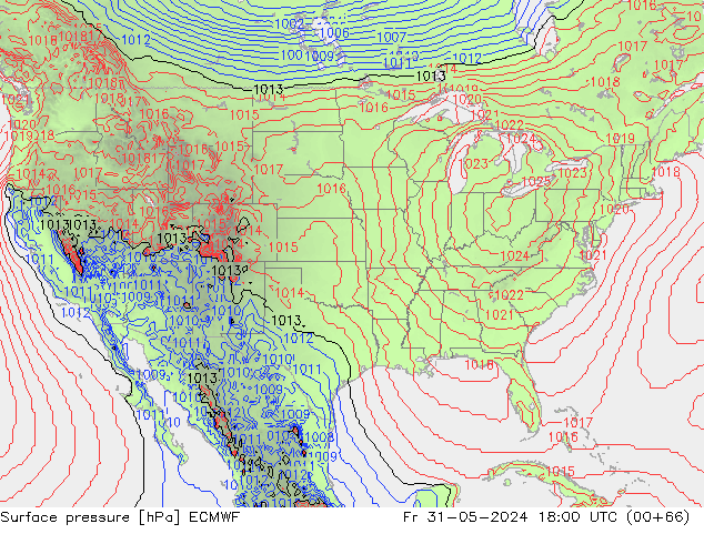 pression de l'air ECMWF ven 31.05.2024 18 UTC