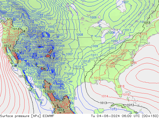 Pressione al suolo ECMWF mar 04.06.2024 06 UTC