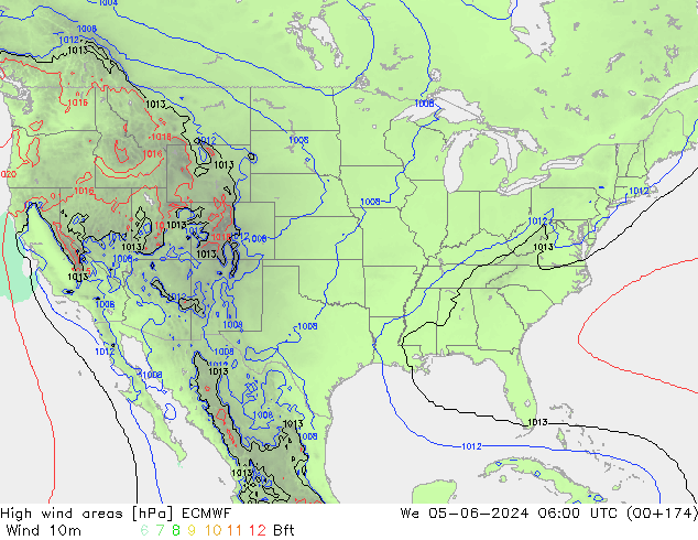 High wind areas ECMWF St 05.06.2024 06 UTC