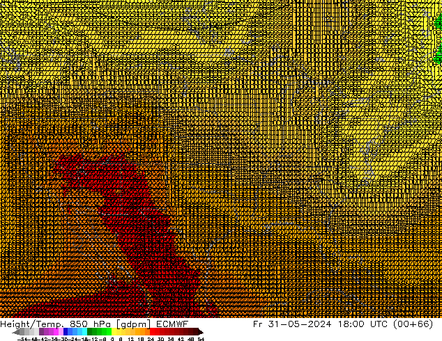 Height/Temp. 850 hPa ECMWF Fr 31.05.2024 18 UTC