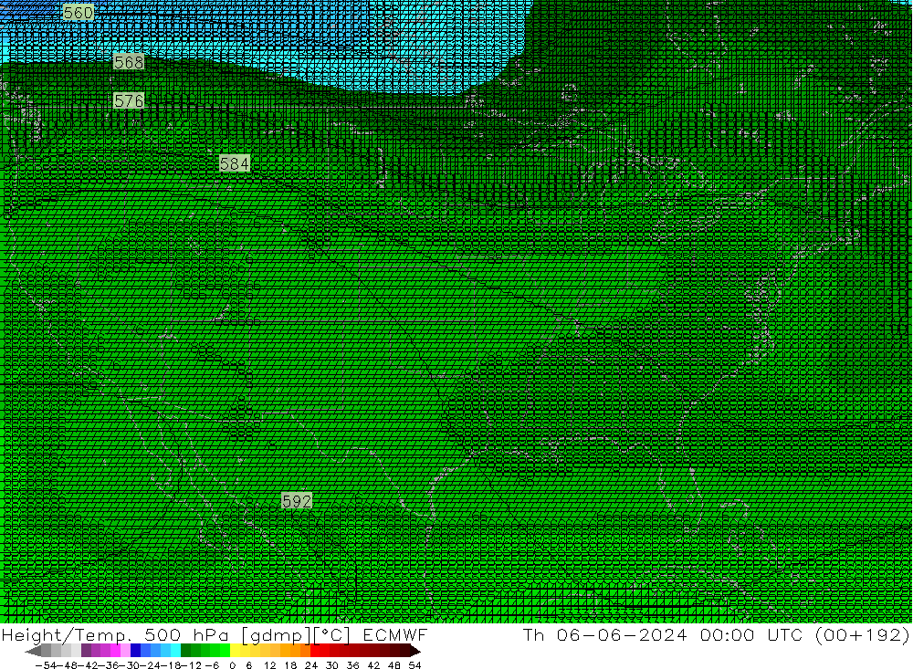 Height/Temp. 500 гПа ECMWF чт 06.06.2024 00 UTC