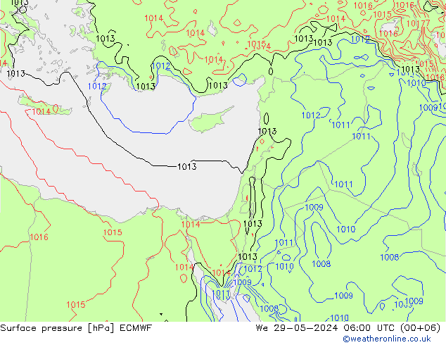 Surface pressure ECMWF We 29.05.2024 06 UTC