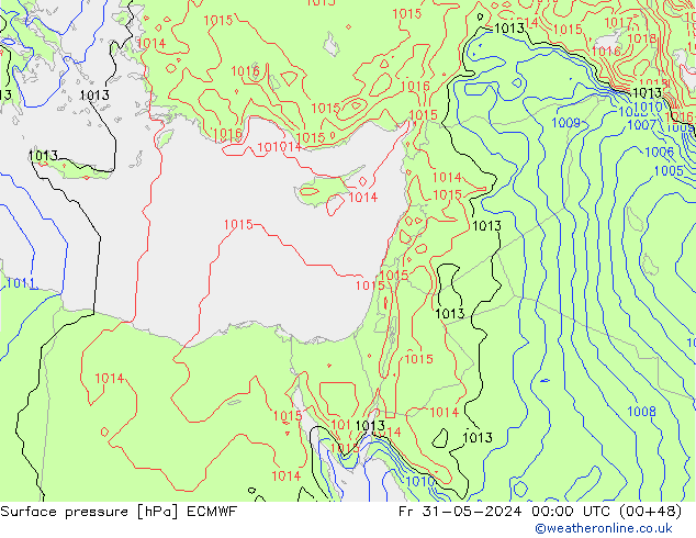 Surface pressure ECMWF Fr 31.05.2024 00 UTC