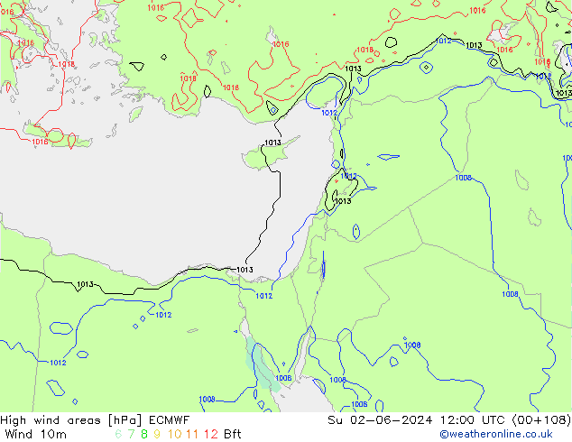High wind areas ECMWF  02.06.2024 12 UTC