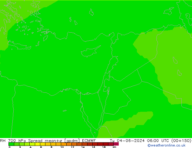 RV 700 hPa Spread ECMWF di 04.06.2024 06 UTC