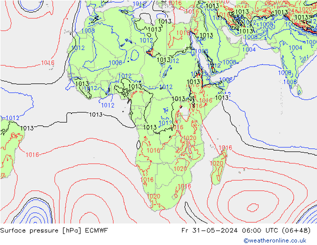 ciśnienie ECMWF pt. 31.05.2024 06 UTC