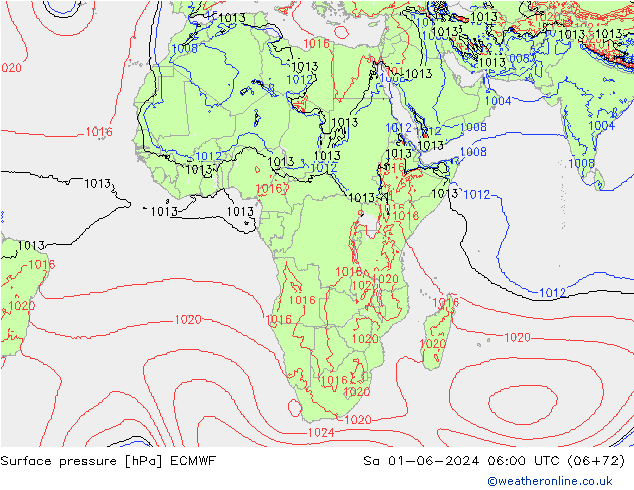 pression de l'air ECMWF sam 01.06.2024 06 UTC