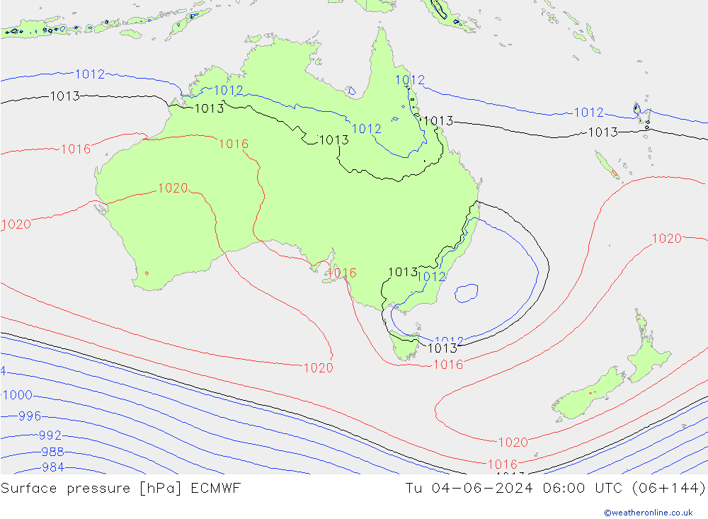 pressão do solo ECMWF Ter 04.06.2024 06 UTC